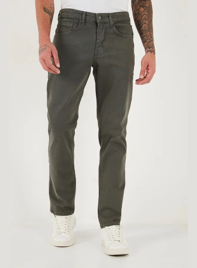 Buratti Buratti Cotton Comfort Fit Normal Waist Straight Leg Jeans Men's JEANS 4412C19TEXAS