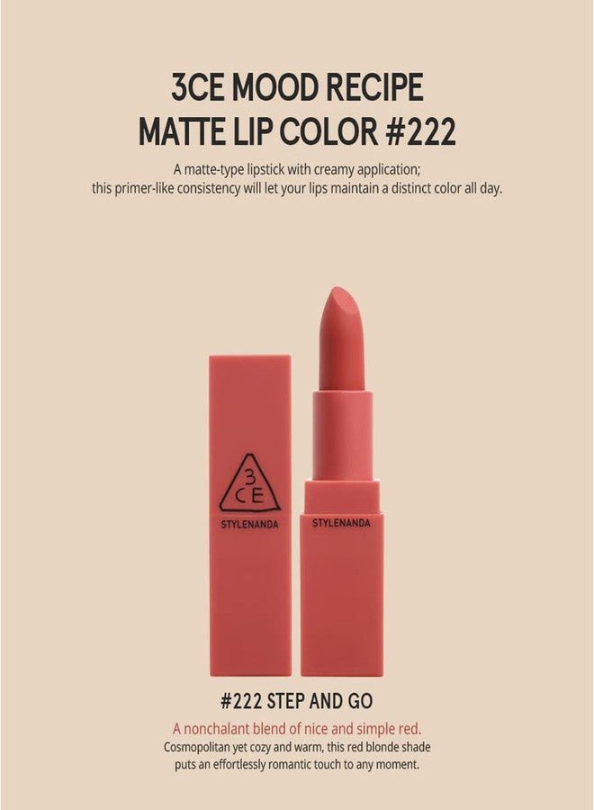 3CE NEW Mood Recipe Matte Lip Color (3 Concept Eyes) Season 2, 218, 219, 220, 221, 222 (222) - Image 3
