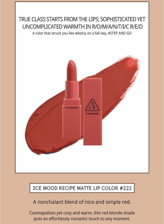 3CE NEW Mood Recipe Matte Lip Color (3 Concept Eyes) Season 2, 218, 219, 220, 221, 222 (222) - Image 4