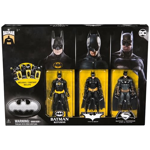 DC Comics, Batman 85th Special Edition Batman Action Figures 3-Pack, 4-inch, 85th Anniversary Collectible Kids Toys for Boys and Girls Ages 3 and Up - Image 2