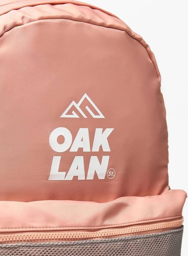 Oaklan by Shoexpress Women by Shoexpress Logo Print Backpack with Adjustable Straps - 40x30x15 cm