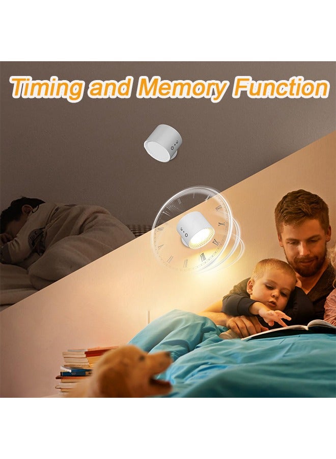 الروهيت مصابيح حائط مع جهاز تحكم عن بعد، مصباح حائط يعمل ببطارية قابلة لإعادة الشحن 2000 مللي أمبير/ساعة، 3 ألوان و3 قابلة للتعتيم، مصباح حائط LED بقاعدة ربط مغناطيسية (أبيض)  - Image 5