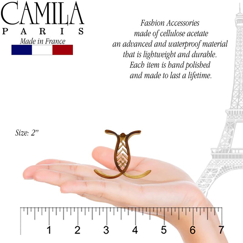 Camila Paris CP1432 French Hair Clip for Women, Tokyo 3 Teeth Ponytail Holder, Girls Hair Claw Clips Jaw Fashion Durable Styling Hair Accessories for Women, Strong Hold No Slip Grip, Made in France - Image 3