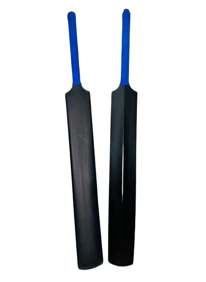Manos Cricket Practice Bat, Black with Blue Handle, Training Equipment, Pack of 1 (Sports Toy for 8,9,10,11 Years Old Kids) - Image 1