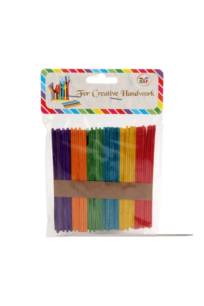 سيمبا أعواد خشبية عريضة بألوان متعددة، 11.5 × 0.9 سم، سمك 2مم، كيس 50 قطعة - سيمبا موديل MB-1001