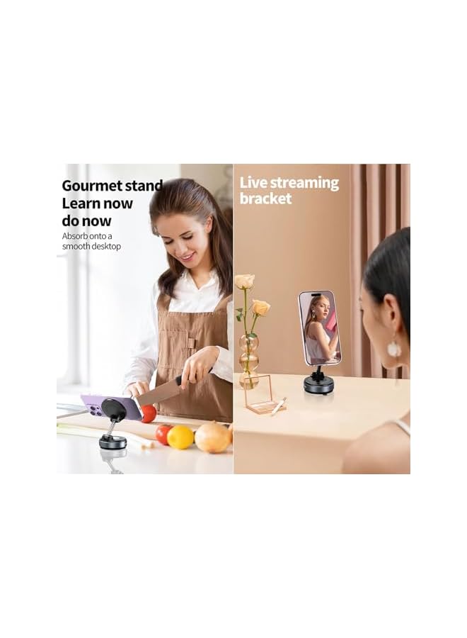 Green Tiger 15W Wireless Charger Car Mount, Vacuum Magnetic Phone Holder for Mag-Safe, 360° Adjustable & Foldable Car Mount for Car Screen Dashboard/Windshield/Smooth Surface, Compatible with i-Phone - Image 2