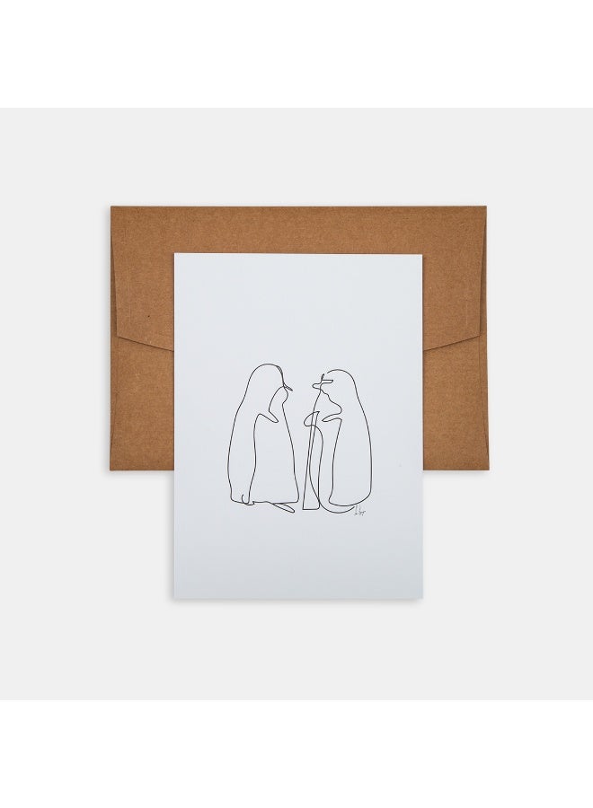 PK Design Mini Poster Line Drawings Penguins - Image 1