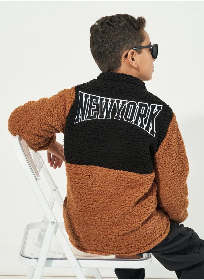 Colorblock Embroidered Teddy Fuzzy Jacket - pzsku/Z1F2F0FD19AFAD76351ACZ/45/_/1733818933/c49fec7a-a059-4631-9b43-c1cbaa0dce07