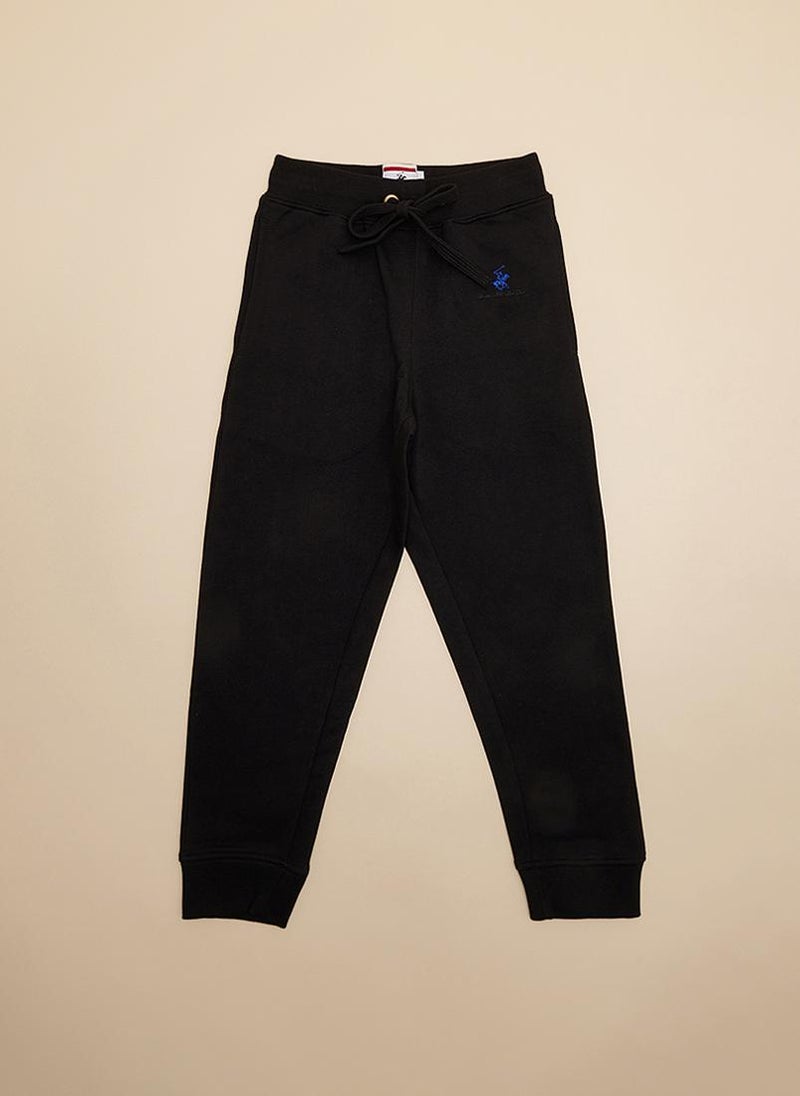 Logo Embroidered Drawstring Waist Joggers