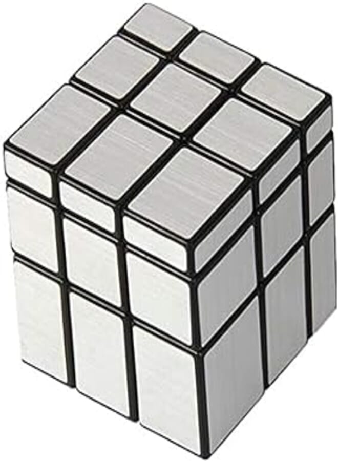 Mirror blocks magic cube rubik's cube irregular 3x3,5.7cmx5.7cm-silver,f2c