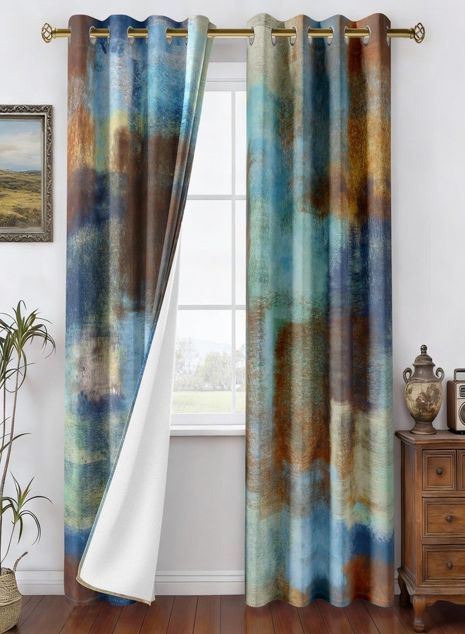 Asuexpect Abstract Curtains 2 Panels Abstract Rust Curtain Room Darkening Grommet Window Treatments Modern Decorative for Bedroom Living Room, 52x84 Inches, C17 - Image 3
