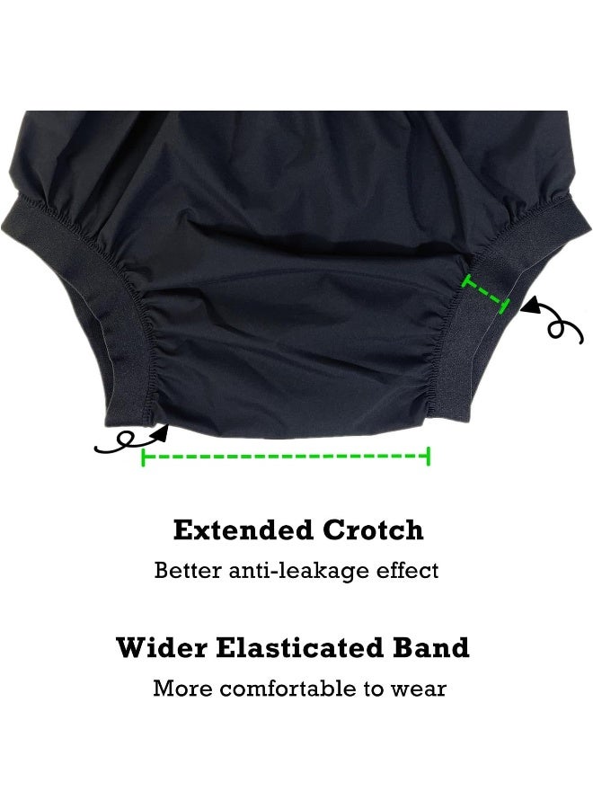 AQX Cloth Diaper Covers for Adults, Reusable Waterproof Underwear for Incontinence Leak Proof High Waist Plastic 4 Pack (Black and White, S) - Image 5