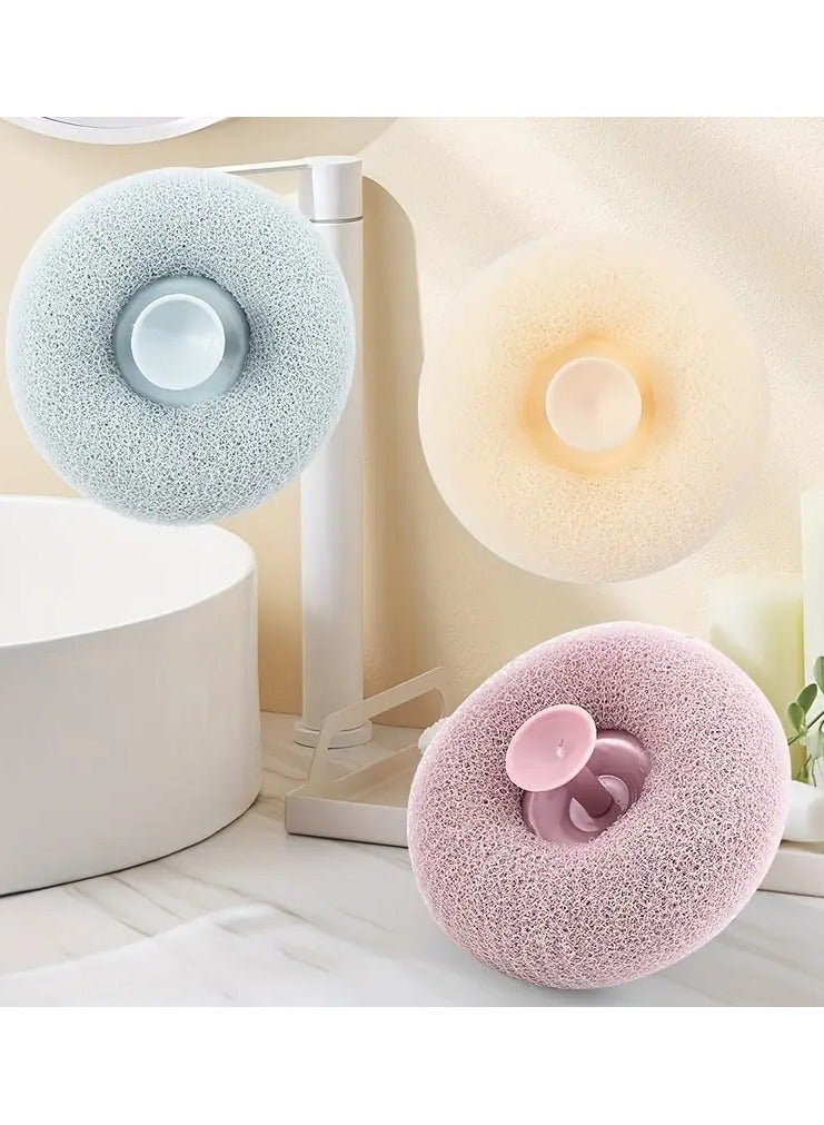 جلوسكي 1 قطعة لطيفة تقشير الجلد الاسفنجة حمام مع كوب شفط-سهلة الحمل تنظيف الجسم غسيل للدش - Image 4