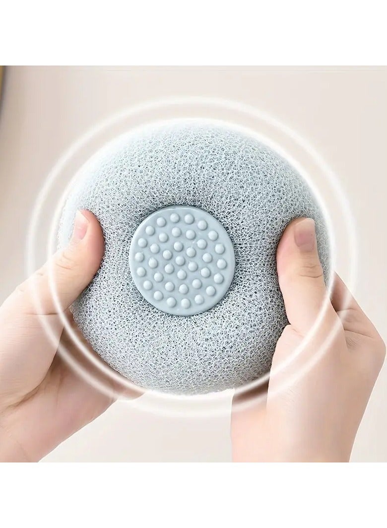 جلوسكي 1 قطعة لطيفة تقشير الجلد الاسفنجة حمام مع كوب شفط-سهلة الحمل تنظيف الجسم غسيل للدش - Image 5