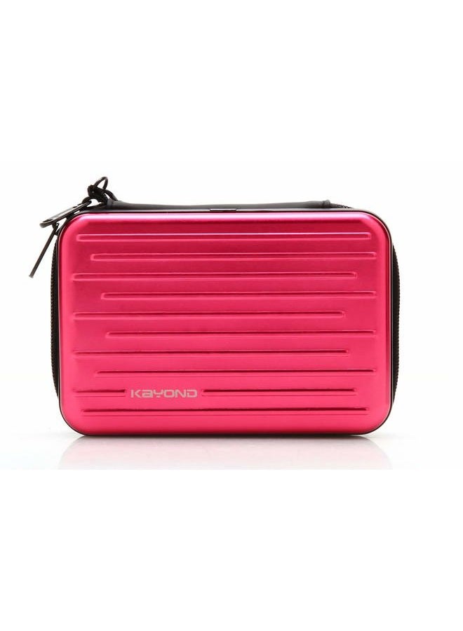 KAYOND Anti-Shock Silver Aluminium Carry Travel Protective Storage Case Bag for 2.5" Inch Portable External Hard Drive HDD USB 2.0/3.0 (Red) - Image 1