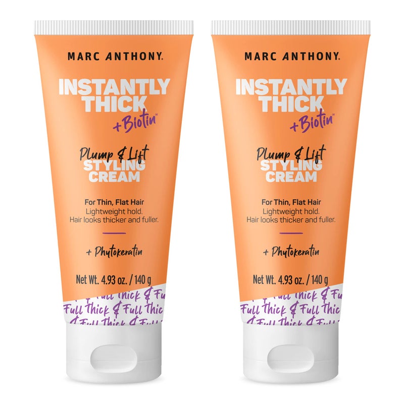 Marc Anthony Instantly Thick Styling Hair Cream (2-Pack) - Vitamin E & Biotin for Thicker, Fuller Hair with Lightweight Hold - Volumizing Product for Thin, Flat Hair - Image 1
