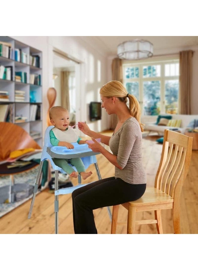 ESQUBE Esqube Spotty Baby Feeding Chair And Kids Dining High Chair with Foot Rest And Tray Blue Color  - Image 2