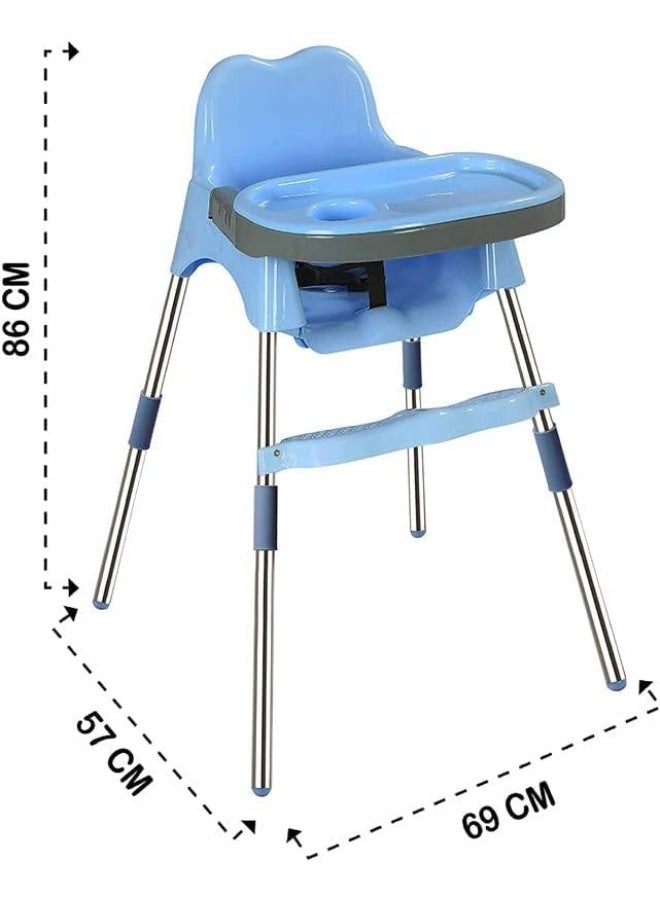 ESQUBE Esqube Spotty Baby Feeding Chair And Kids Dining High Chair with Foot Rest And Tray Blue Color  - Image 4