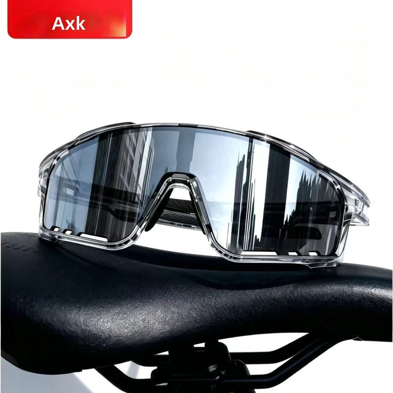 AXK Cycling Glasses, Photochromic Day-Night Use, Windproof, Anti-UV, for Cycling, Motorcycle, Hiking - Image 1