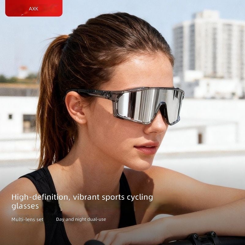 AXK Cycling Glasses, Photochromic Day-Night Use, Windproof, Anti-UV, for Cycling, Motorcycle, Hiking - Image 2