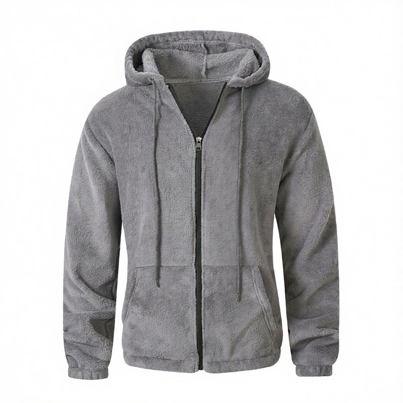 Fleece Zip Up Hoodie Casual Winter Outerwear - Image 3
