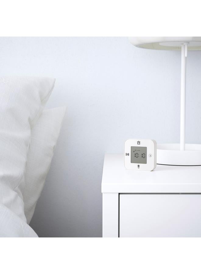 Zaboon Clock/thermometer/alarm/timer, white, 7x7 cm - Image 4