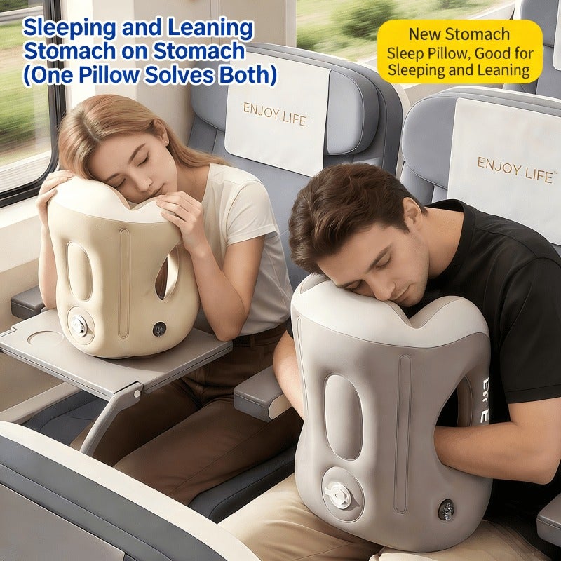 1pc Inflatable Sleeping Pillow, Can Be Used as a Cushion, Multi-functional, Foldable and Portable, Suitable for Traveling, Office Work, Naps, High-speed Rail, Cars, Soft and Comfortable, for Family, Couples Festivals Gift - Image 2