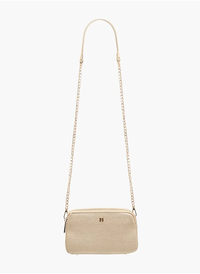 فلورا بيلا من شو إكسبرس Women Textured Crossbody Bag with Chain Strap and Zip Closure