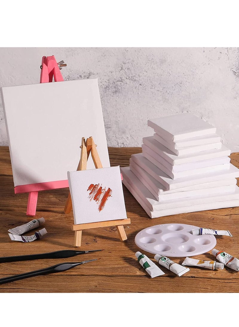 SYOSI Canvas Boards for Painting Art Supply Acrylic Artist Painting Set with Table Easel, Canvas Panel X 5 Different Size - Image 2