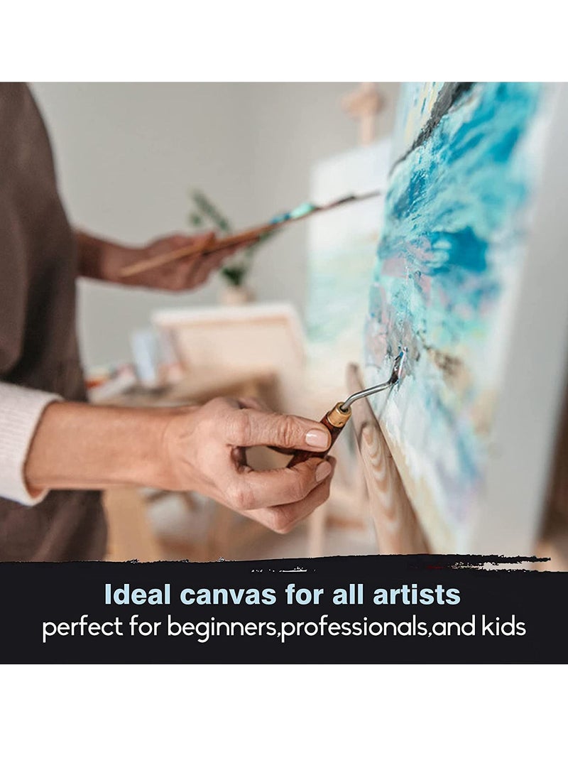 SYOSI Canvas Boards for Painting Art Supply Acrylic Artist Painting Set with Table Easel, Canvas Panel X 5 Different Size - Image 3