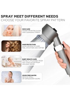 AMROAH Filtered Shower Head with Scalp Massager and Filtering Stones Beads for Bathroom and Spa, Turbo Water Saving Hand Held Shower Head with 6 Spray Settings for Hard Water  - Image 5