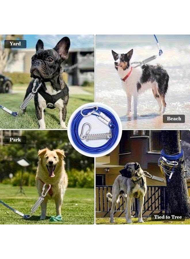 Durable 5m 196 85in Metal Cable Rust Resistant Outdoor Railing Garden Fence Dog Leash - Image 2