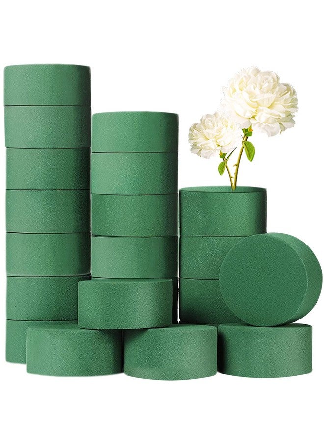 OJYUDD 20 PCS Round Floral Foam,Green Wet Foam Block,Wet Florist Floral Foam Block Flower Arrangement Supplies for Wedding Aisle Flowers,Party Decoration - Image 1