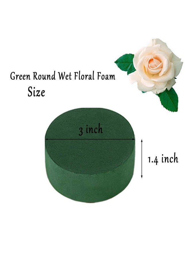 OJYUDD 20 PCS Round Floral Foam,Green Wet Foam Block,Wet Florist Floral Foam Block Flower Arrangement Supplies for Wedding Aisle Flowers,Party Decoration - Image 2