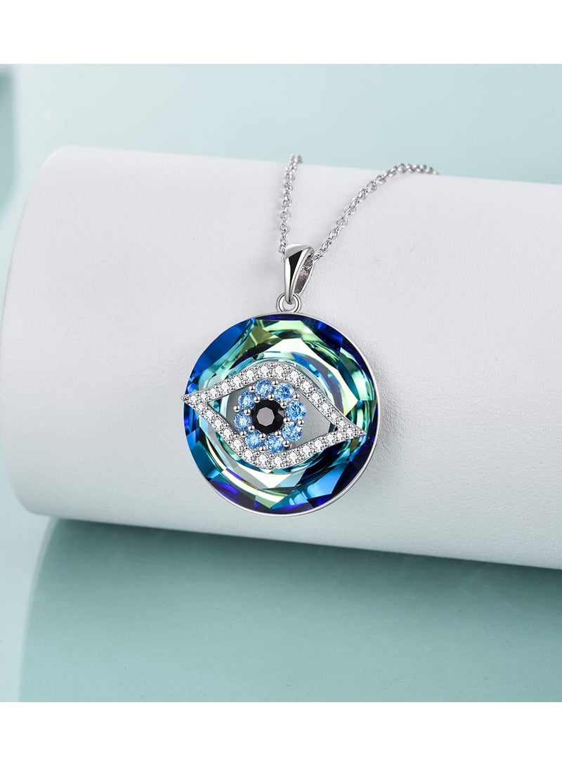 SYOSI High Density Alloy Evil Eye Necklace,  Protection Crystal Pendant for Women Good Luck Vintage Evil Eye Pendant Jewelry, Amulet Luck Gifts Evil Eye Jewelry for Women - Image 2
