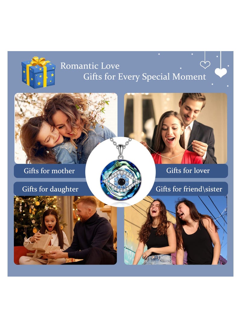 SYOSI High Density Alloy Evil Eye Necklace,  Protection Crystal Pendant for Women Good Luck Vintage Evil Eye Pendant Jewelry, Amulet Luck Gifts Evil Eye Jewelry for Women - Image 5