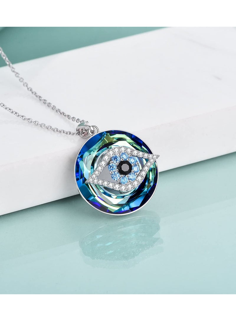 SYOSI High Density Alloy Evil Eye Necklace,  Protection Crystal Pendant for Women Good Luck Vintage Evil Eye Pendant Jewelry, Amulet Luck Gifts Evil Eye Jewelry for Women - Image 3