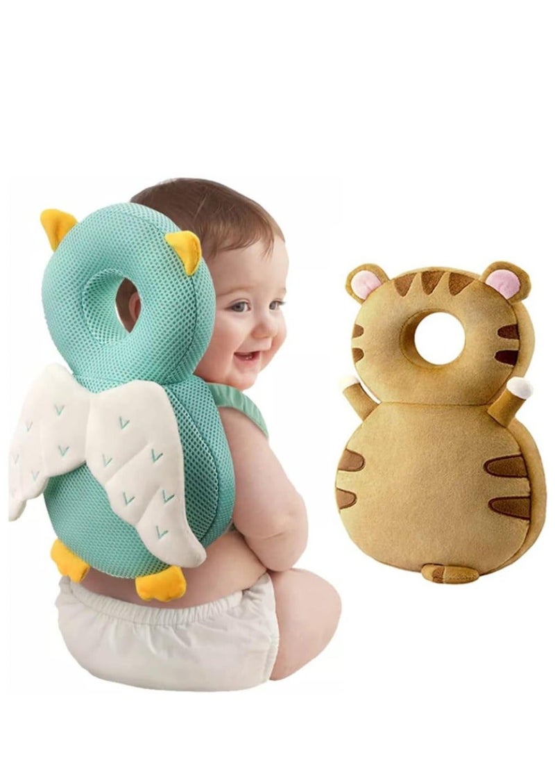 Baby Head Protector Toddlers Head Safety Pad Cushion Adjustable Backpack Baby Back Protection for Walking and Crawling for Age 5 to 24months Brown - Image 1