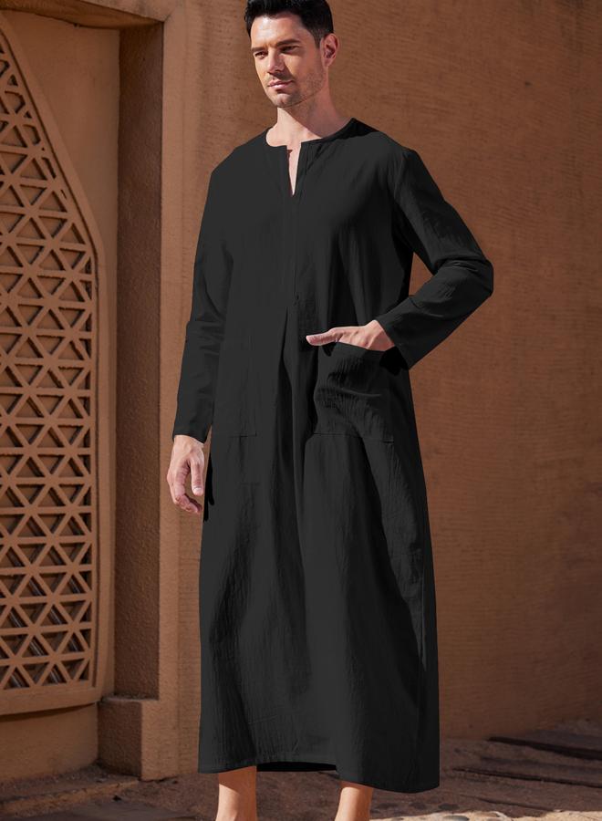 Take Two Take Two  Loose Fit Long Sleeves V-Neck Robe  - Image 1