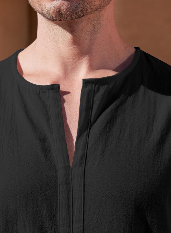 Take Two Take Two  Loose Fit Long Sleeves V-Neck Robe  - Image 3