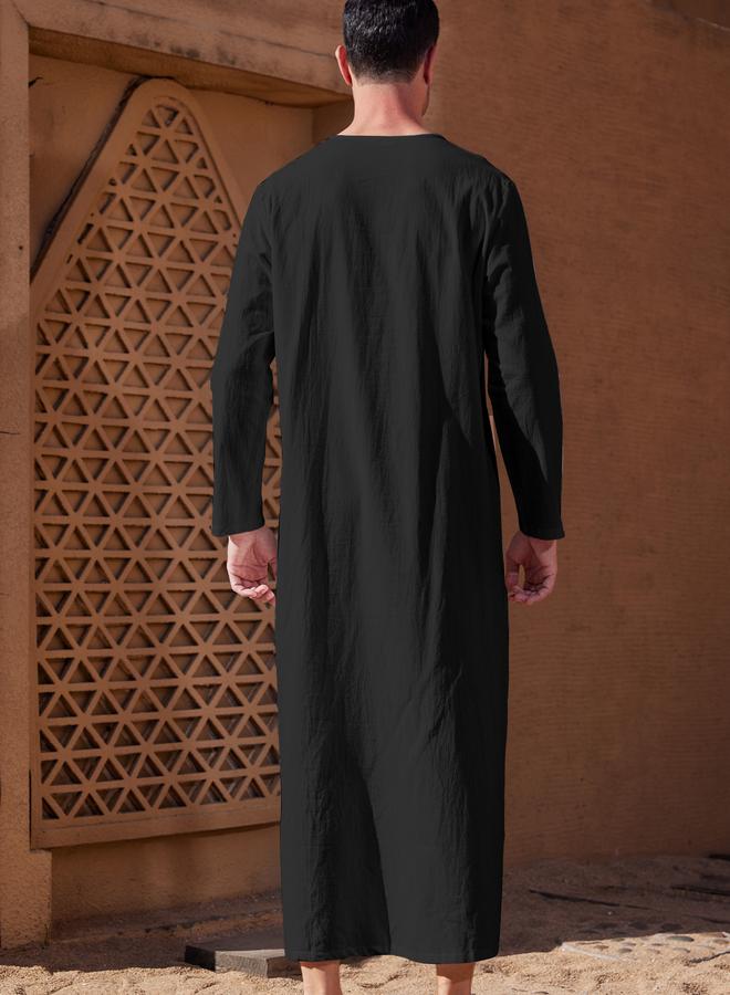 Take Two Take Two  Loose Fit Long Sleeves V-Neck Robe  - Image 2