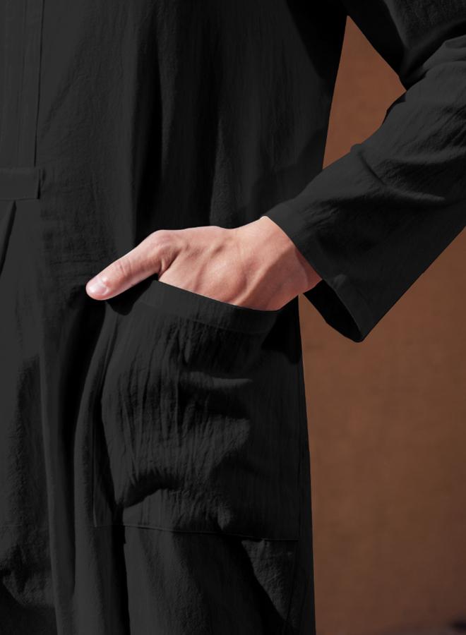 Take Two Take Two  Loose Fit Long Sleeves V-Neck Robe  - Image 4