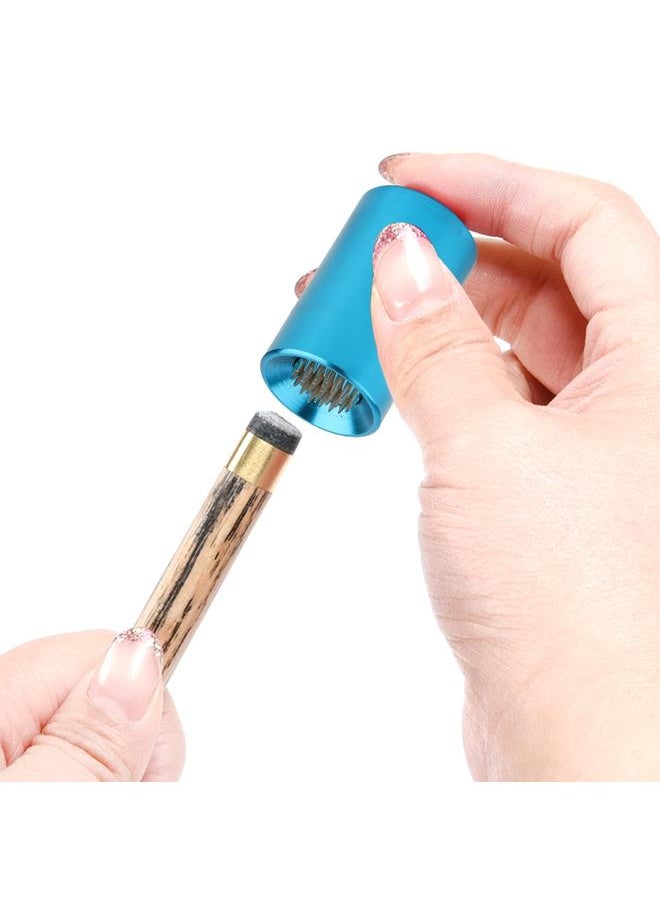 Thoraya Portable 2in1 Billiard Cue Tip Tool Pool Stick Shaper Repair Scuffer Pick(Blue)  - Image 2