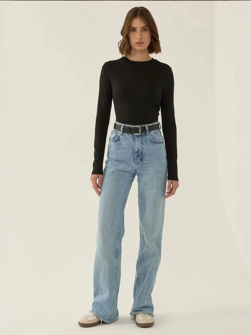 HICCUP Slim Fit Long Sleeve Crew Neck Bodysuit