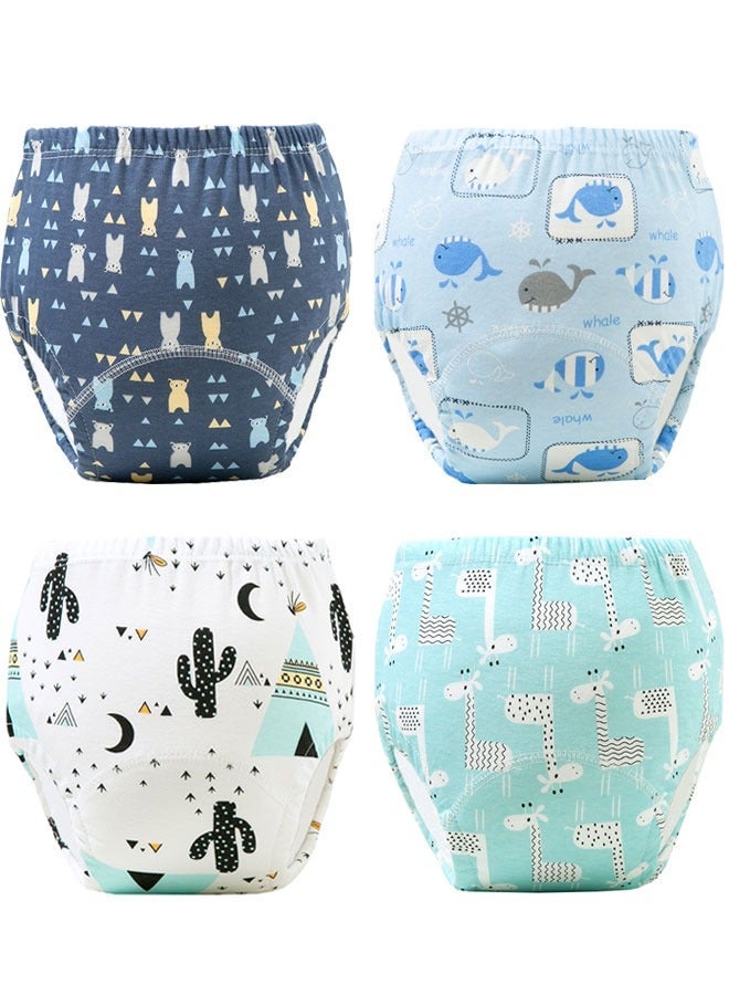 4 Pieces Baby Potty Training Pants, Cloth Diaper for Boy and Girls, Breathable Potty Training Underwear, Size 100 / 110 - Image 1