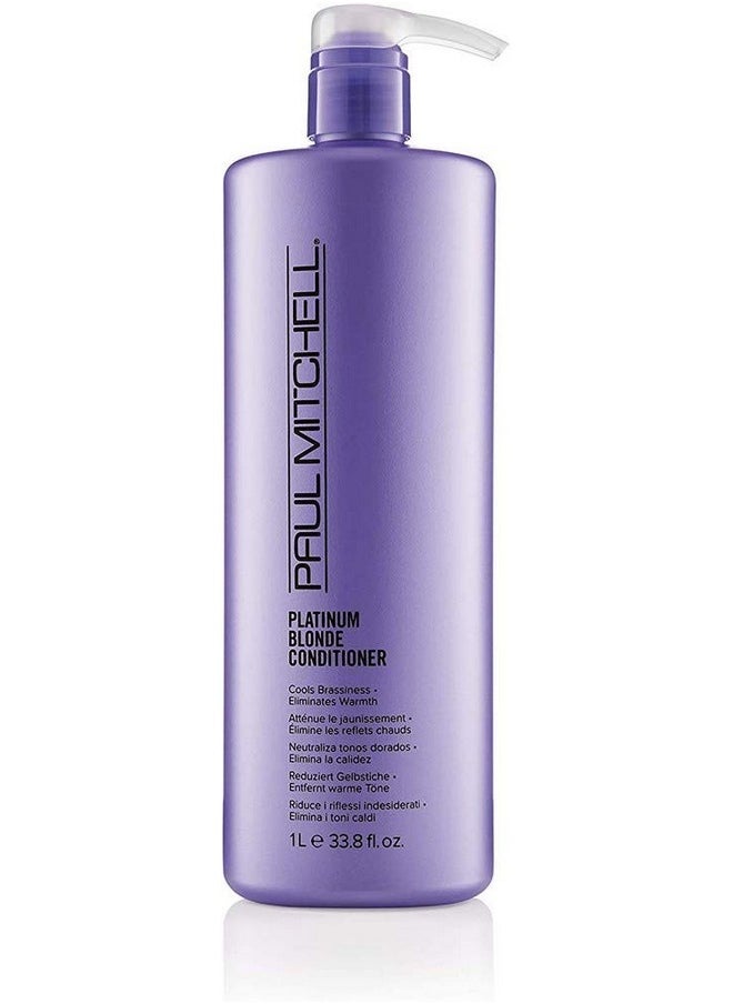 Paul Mitchell - Platinum Blonde Purple Conditioner Cools Brassiness + Eliminates Warmth For Colortreated Hair + Naturally Light Hair Colors 33.8 Fl. Oz - Image 1