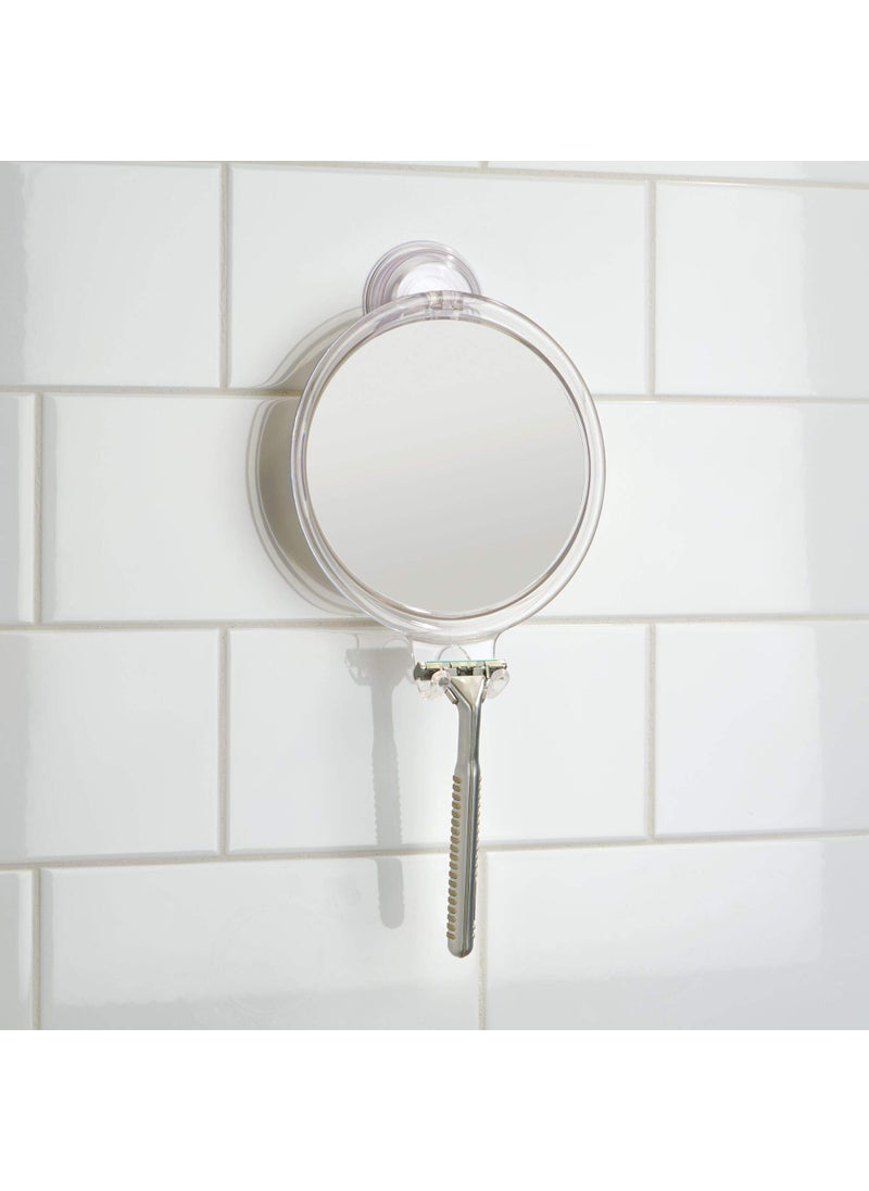 InterDesign iDesign Plastic Power Lock Suction Shower Shaving Razor Holder  Fog-Free Bathroom or Tub  6"" x 2"" x 7""  Mirror-Round  - Image 2