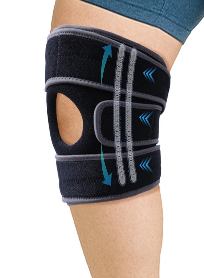 King Mills Extra Large Knee Brace Support to Knee Pain, Arthritis or Meniscus Tear. Adjustable Plus Size Knee Brace for Women and Men, Adult 4XL, Grey Black. - Image 1