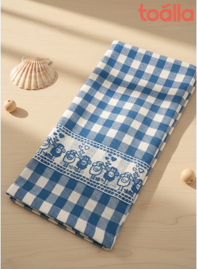 توالا منشفة مطبخ قطنية زرقاء ٥٠*٧٠ - Image 3