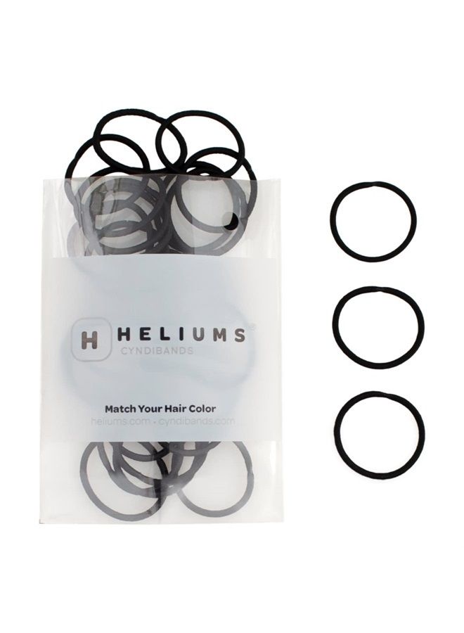 Heliums Small Hair Elastics - Black - 1 Inch, 2mm Hair Ties For Fine Hair and Kids - Ponytail Holders in Neutral Colors - 48-Pack - Image 1